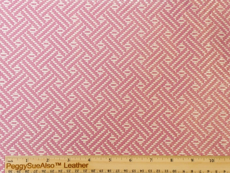 Leather 8x10 DOUBLE BASKET Weave PINK and white Cowhide 3.5 oz 1.4 mm PeggySueAlso\u2122 E1602-05 Hides Available