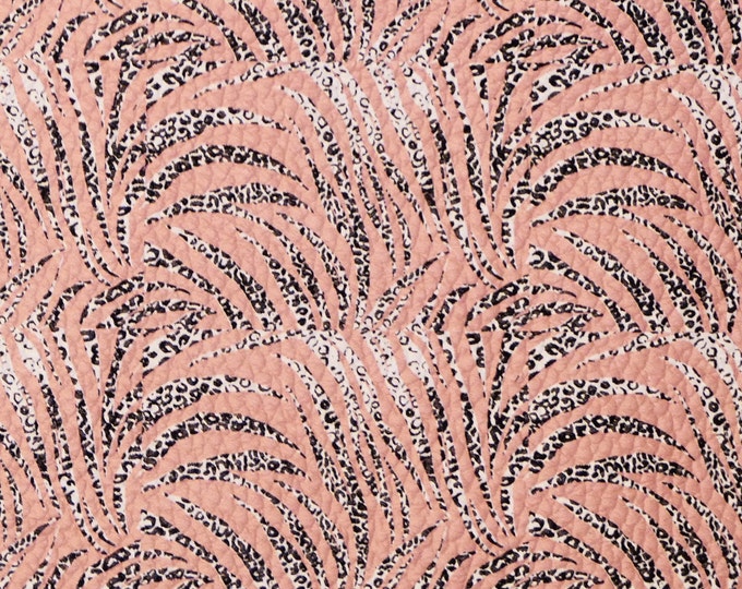 Leather 8"x10" Leopard STREAKS on BLUSH pink Cowhide 3.5-4 oz/1.4-1.6 mm PeggySueAlso E2550-72