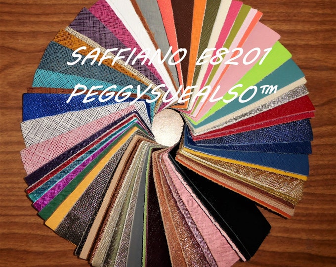 Leather 5"x11" Saffiano and Metallic Saffiano Weave Embossed Cowhide 2.5-3oz/ 1-1.2mm PeggySueAlso® E8201