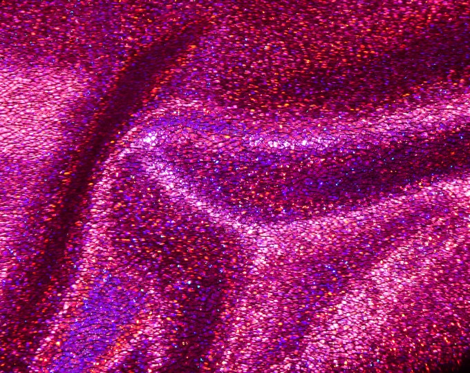 Crackled Ice 3-4-5 or 6 sq ft HOT PINK Halo Metallic on Black SuEDE cowhide 3-3.5 oz/1.2-1.4 mm PeggySueAlso® E1408-05