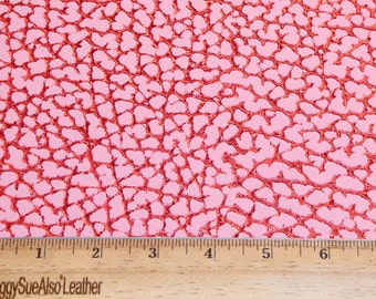 Leather 5"x11" Mini DINOSAUR RED Metallic on Soft Pink DIVINE Embossed Cowhide 2.5-2.75 oz /1 mm PeggySueAlso E3010-11