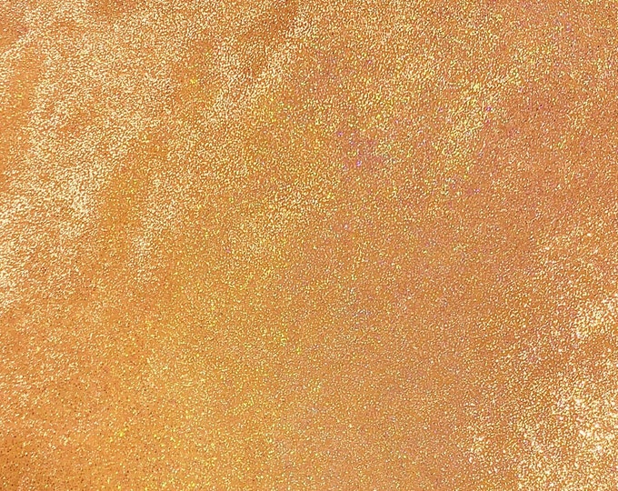 Sparkle 8"x10" Iridescent GOLD metallic Halo on MUSTARD Suede cowhide Leather 3-3.25 oz / 1.2-1.3 mm PeggySueAlso E7500-21