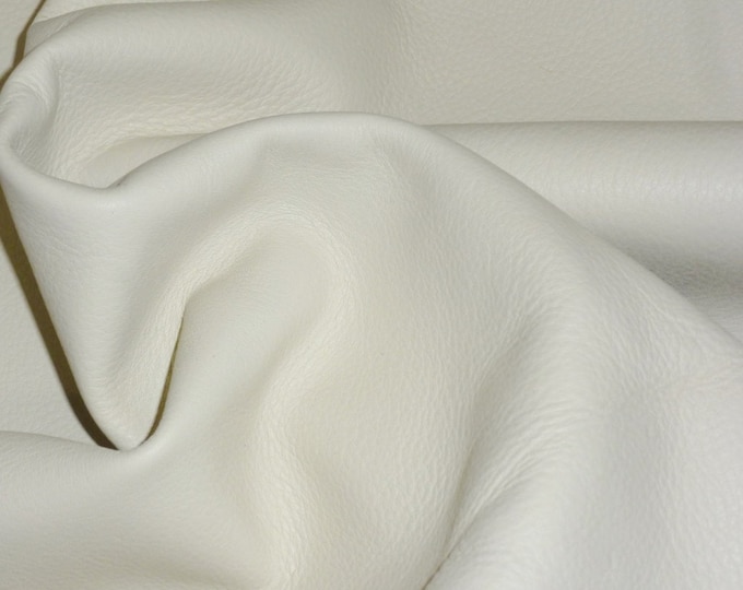 Leather 12"x12" King Cream BONE Soft Grain Cowhide 3-3.5oz/1.2-1.4 mm PeggySueAlso™ E2881-06 hides available