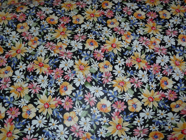 Leather 5x11 Black Flower Garden COWHIDE multicolored Floral pattern Cowhide 2-2.5 oz 0.8-1 mm #350 PeggySueAlso\u2122 E2176-01A limited
