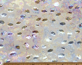 Metallic 12"x20", 10"x24" ABALONE Puddles of SILVER & PURPLE Metallic on very light gray cowhide 3-3.5 oz/1.2-1.4 mm PeggySueAlso E1040-01