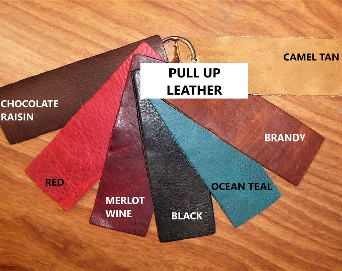 PULL UP 10"x24", 12"x20", 12"x24", 14"x17" Distressed  effect Aniline Dyed Cowhide Leather PeggySueAlso® E2930