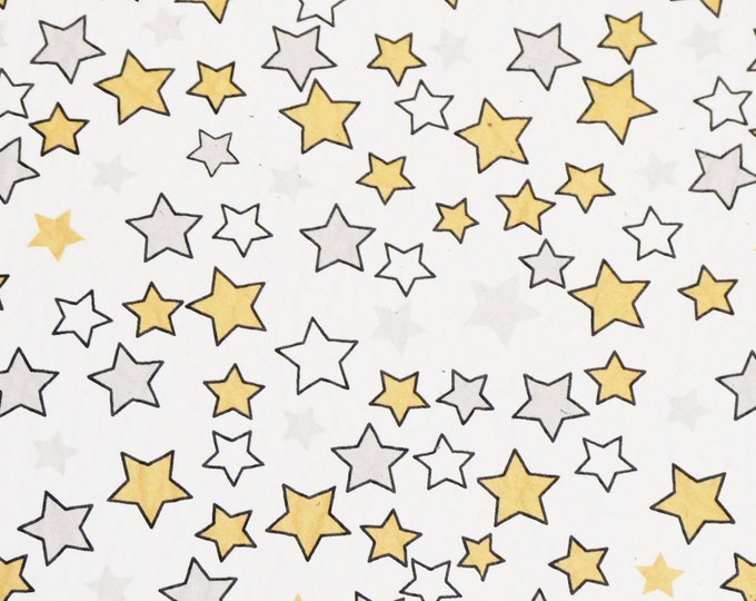 Leather 12"x12" CUTE STARS Gold Silver White (larger stars than cork 3/8") cowhide 2.5-3oz /1-1.2 mm PeggySueAlso E2752-05 4th of July