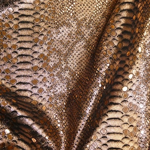 Mystic Python 12&quot;x12&quot; ROSE GOLD Metallic on BLACK suede Cowhide Leather 3-3.25 oz/ 1.2-1.3 mm PeggySueAlso® E2868-08 hides too