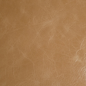 May include: Close-up of a light brown leather texture with a subtle sheen. The leather has a natural, slightly wrinkled appearance.