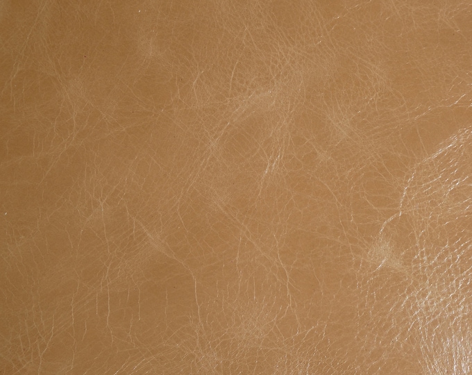 Leather 8"x10" RIVIERA Pull Up effect CAMEL Aniline Dyed Cowhide 2.5-3 oz /1-1.2 mm PeggySueAlso®  E2932-08