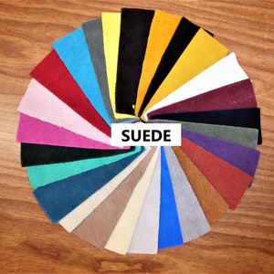 Suede 12"x12" Several COLORS to choose from (Read description) Various thicknesses Cowhide Leather PeggySueAlso® hides available