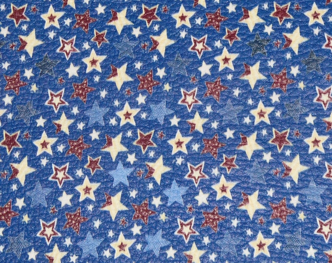 Leather 8"x10" SKETCHY STARS Red, White, blue on Light NAVY / Dark Royal 3.75-4 oz/ 1.3-1.4mm PeggySueAlso E2751-02 4th of July Patriotic