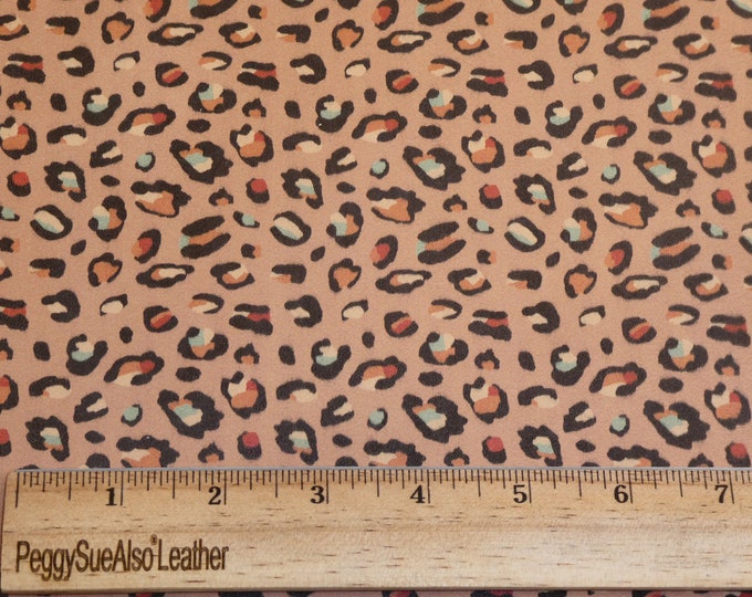 Veg Tan 3-4-5 or 6 sq ft MODERN LEOPARD on Desert Tan very firm Thick VEGETABLE Tanned 5.5oz/2.2 mm PeggySueAlso E4010-02