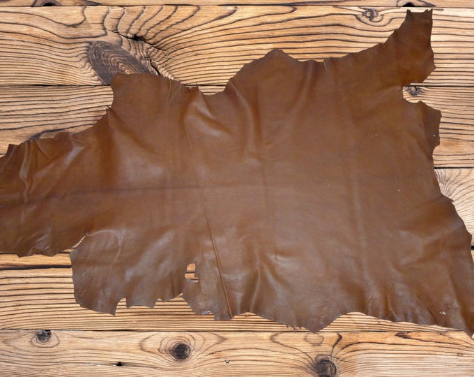 GOATSKIN MILK Chocolate Marbled Brown Cationic finished Goatskin (NOT this hide, a similar one) 2.5-3 oz/1-1.2mm PeggySueAlso® E2787-09