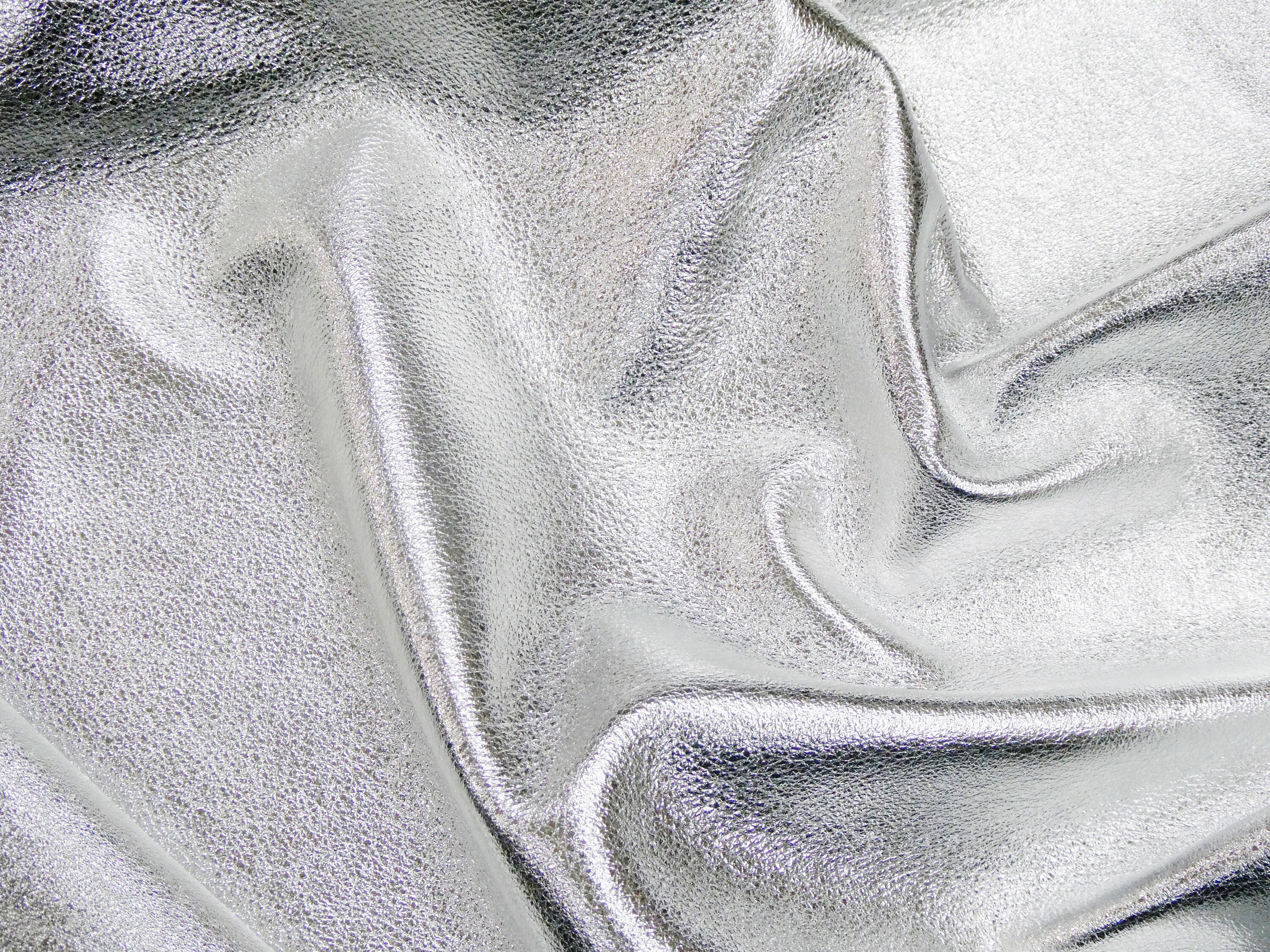 Pebbled Metallic leather 12x12 SILVER Soft cowhide shows the grain