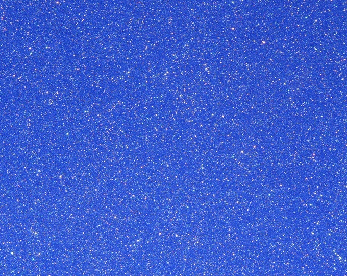 Fine GLITTER 12"x12" ROYAL BLUE applied to beige Leather (w/hint of green sparkles) THiCK 5.25 oz/ 2.1 mm PeggySueAlso™ E4355-39