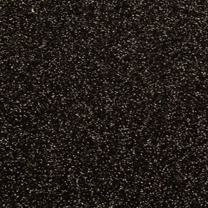 May include: Black fabric with a subtle sparkle texture. The fabric has a fine, even weave and a slightly rough feel.