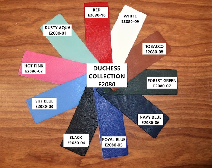 DUCHESS 7 to 15 sq ft (a thinner KING) Cowhide leather 2.25-2.75 oz / 0.9-1.1 mm SHlPS R0LLED PeggySueAlso® E2080 Hides Available