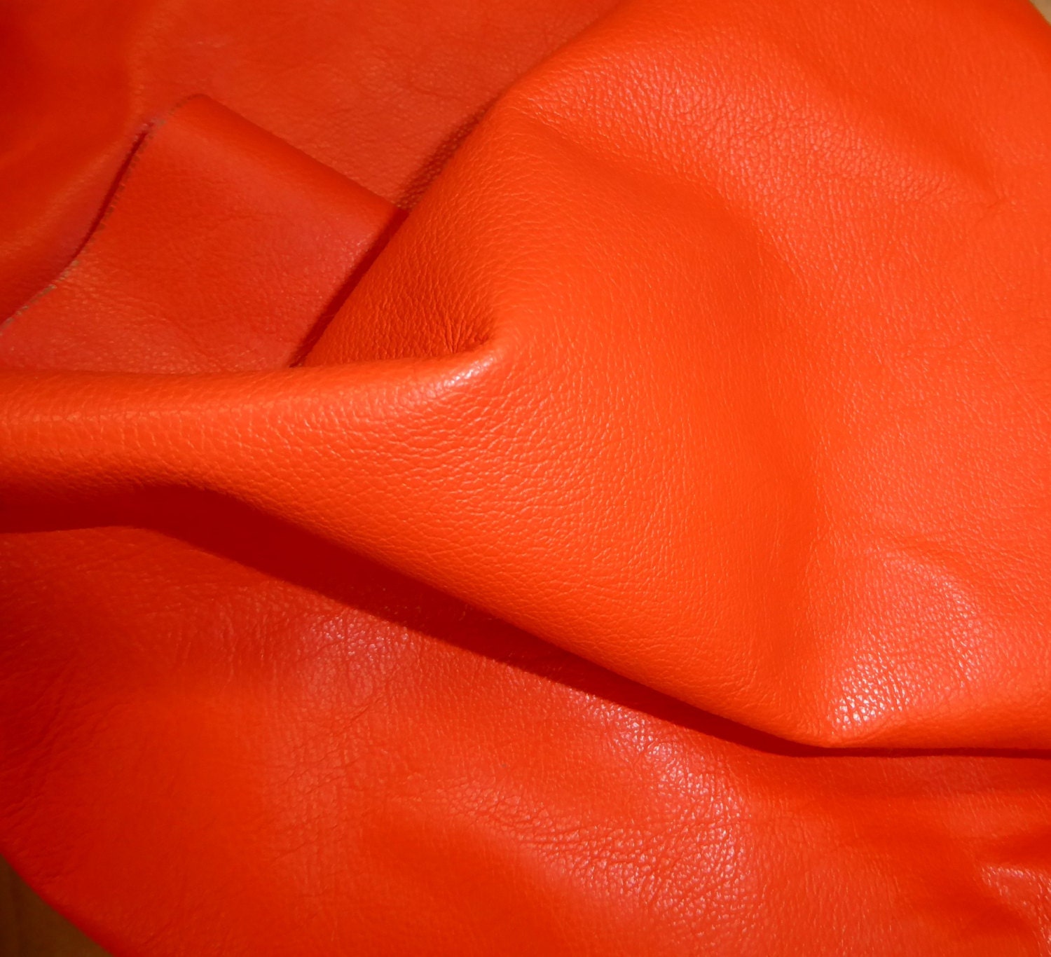 Leather 12"x12" Divine Bright ORANGE top grain Cowhide 2.5 …