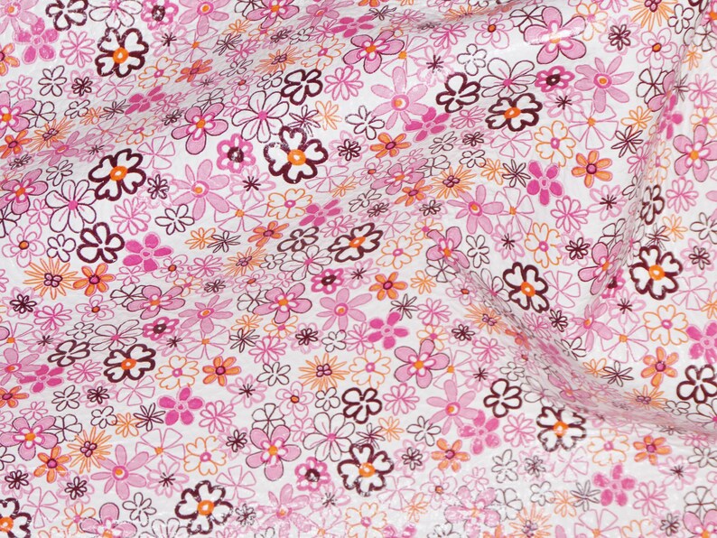 Leather 12x12 PINK PANSIES on White Cowhide 2.75-3 oz1.1-1.2 mm PeggySueAlso\u2122 E1200-05 Hides available