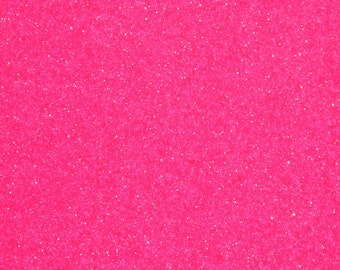 Fine GLITTER 8"x10" FLAMING Neon Hot PINK with tiny black spots  applied to Leather THiCK 5.5oz/2.2 mm PeggySueAlso® E4355-41 Valentines Day