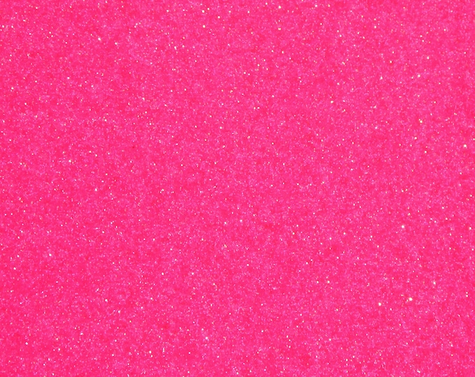 Fine GLITTER 12"x12" FLAMING Neon Hot PINK Fabric with tiny black spots applied to Leather THiCK 5.5oz/2.2 mm PeggySueAlso™ E4355-41
