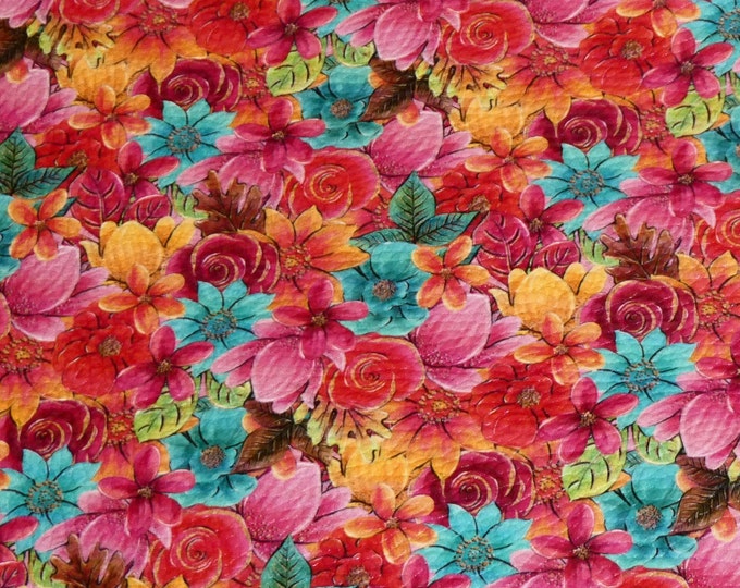 Leather 3-4-5-6 sq ft GLORIOUS FLOWER GARDEN Pink, Red, Turquoise, Gold Green, Raspberry Cowhide 3.5-4 oz/1.4-1.6mm PeggySueAlso E7430-07