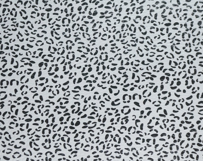 Leather 12"x12" TINY WHITE LEOPARD w/ Black Spots Cowhide 3-3.5oz /1.2-1.4 mm PeggySueAlso E2550-13