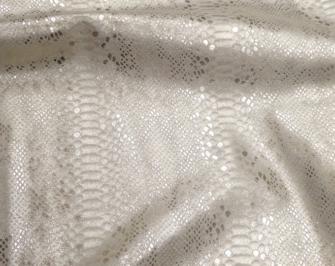 Mystic Python 12"x12" Platinum / Champagne Metallic on Beige PeggySueAlso® E2868-36 Hides Available