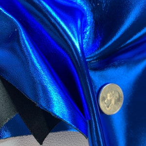 Metallic Leather 12x12 Smooth Bright Electric ROYAL BLUE Foil Cowhide 3.5-3.75 oz / 1.4-1.5 mm PeggySueAlso E2845-07 Full hides available image 2