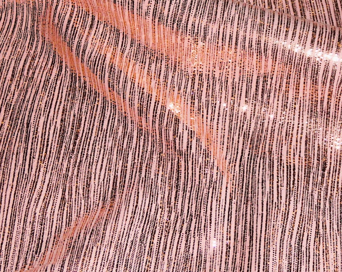 Rainy Day New Dye lot  12"x12" Rainy day Stripes ROSE GOLD Metallic on Dusty PiNK Incredibly soft Nubuck Leather 2.5 oz / 1 mm PSA E1030-06