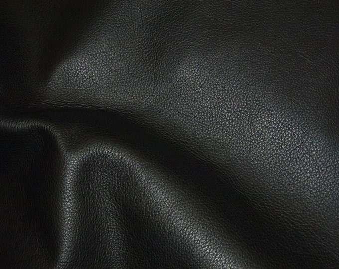 Biker 10"x24", 12"x20", 12"x24", 14"x17" BLACK Top Grain Cowhide Leather 3-3.5 oz / 1.2-1.4mm PeggySueAlso®  E2879-03 Hides available