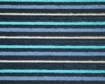 STRIPED TWEED 2 pcs 4"x6" BLUE, Turquoise, brown, Tan Tweed Fabric applied to Cowhide Leather 5.5 oz/2.2 mm PeggySueAlso® E5612-22