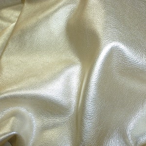 Pebbled Metallic 5&quot;x11&quot; Shiny PLATINUM Leather Soft cowhide shows the grain 3-3.25oz/1.2-1.3 mm PeggySueAlso® E4100-02R hides too