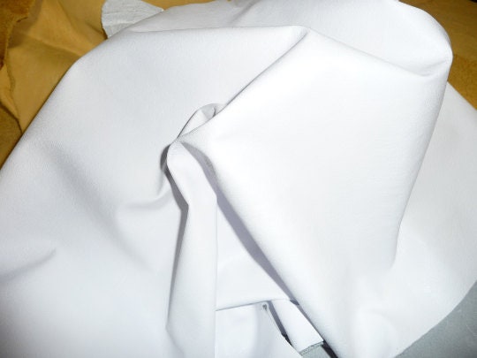 Leather 8"x10"  Plonge  WHITE Garment / Purse Full grain TH…