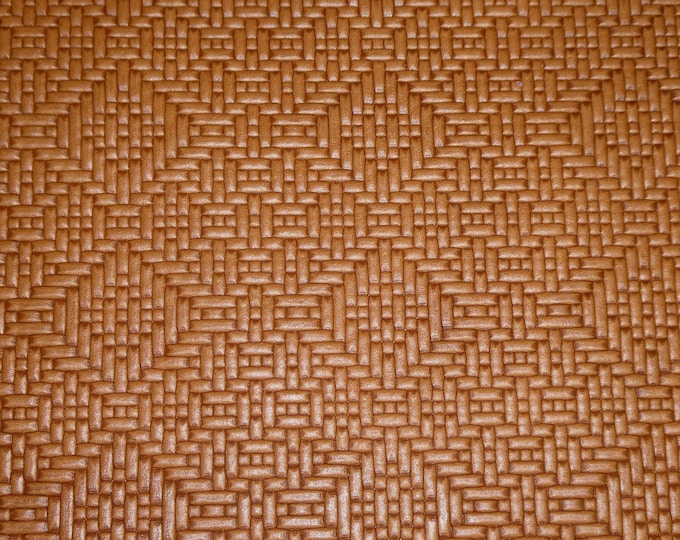 Diamond Weave 12"x12" SADDLE DIAMOND WEAVE Embossed on Riviera collection Cowhide Leather 2.25-2.75 oz/ 0.9-1.1 mm PeggySueAlso® E8060-01