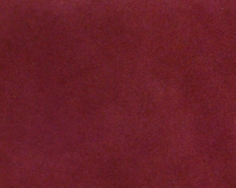 Suede Leather 8&quot;x10&quot; BURGUNDY / Maroon Garment Grade Cowhide 3.5-4 oz / 1.4-1.6 mm PeggySueAlso®  E2825-11 hides available