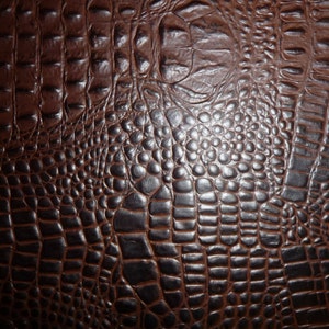 Alligator 8 "x 10" reichhaltige SCHOKOLADE mit dunklem schokobraunen Kroko geprägten Rindsleder 1-1,1 mm PeggySueAlso E2860-14