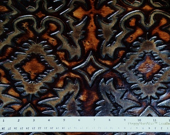 Leather 12"x12" Sante Fe Southwestern Accent MOCHA and BROWN Embossed Cowhide 2-2.5 oz / 1-1.2 mm PeggySueAlso™ E2400-06 hides too