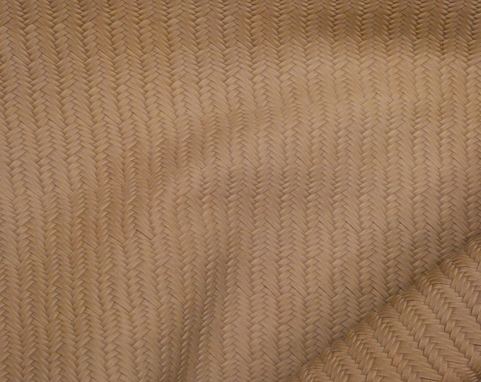 Leather 8"x10" Braided Fishtail Dark BEIGE Cowhide 3-3.5 oz / 1.2-1.4 mm #398 PeggySueAlso™ E3160-21 (C)