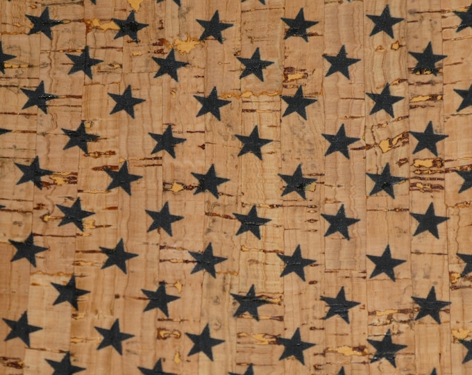 Cork 8"x10" Black STARS (5/16") applied to cowhide leather for body/strength #365 PSA 5.5oz/2.2mm E5610-97 4th of July