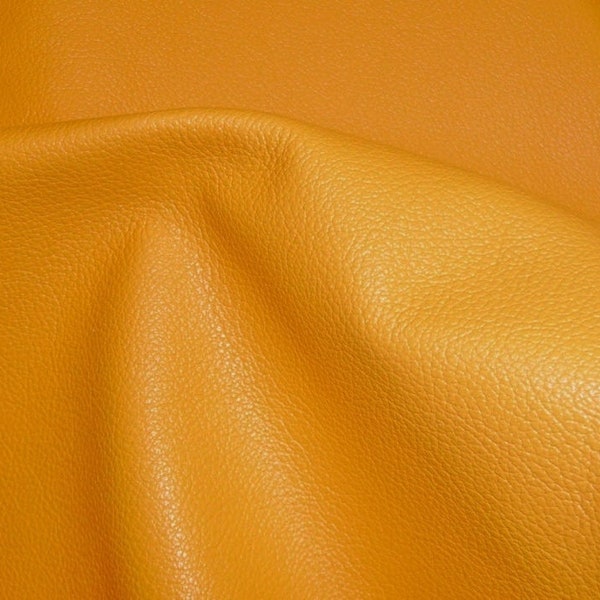 Divine 12"x12" LIGHT MUSTARD Yellow Top Grain Cowhide Leather 2-2.5 oz /1-1.2mm PeggySueAlso® E2885-10  hides available