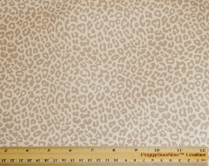 Leather 12"x12" NUDE LEOPARD Print on Soft Creamy Cowhide 3.25-3.5oz/1.3-1.5mm PeggySueAlso®  E1673-01 hides available