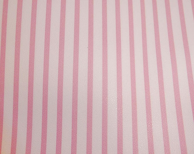 Leather 8"x10" CANDY STRIPE Pink PTR stripes on White Medium firm - not real soft Cowhide 2.5-3oz/1-1.2mm PeggySueAlso E3097-05