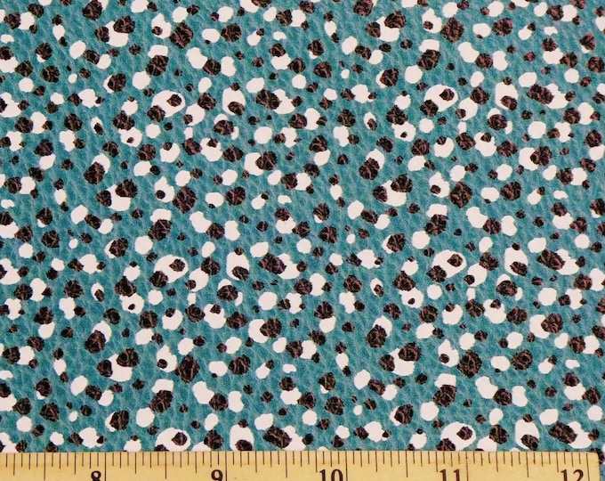 Leather 3-4-5 or 6 sq ft MONOCHROME FIELD of Black and White dots on Teal Cowhide 3.5-3.75 oz / 1.4-1.5 mm PeggySueAlso E6820-01