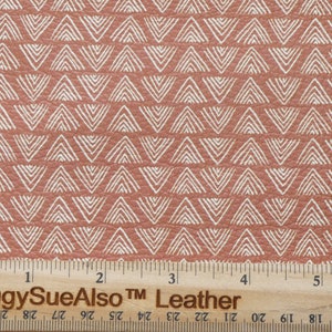 MUDCLOTH Pattern 5&quot;x11&quot; Ethnic Brush stroke Terracotta Brown Cowhide Leather  4 oz /1.6 mm PeggySueAlso® E1601-16
