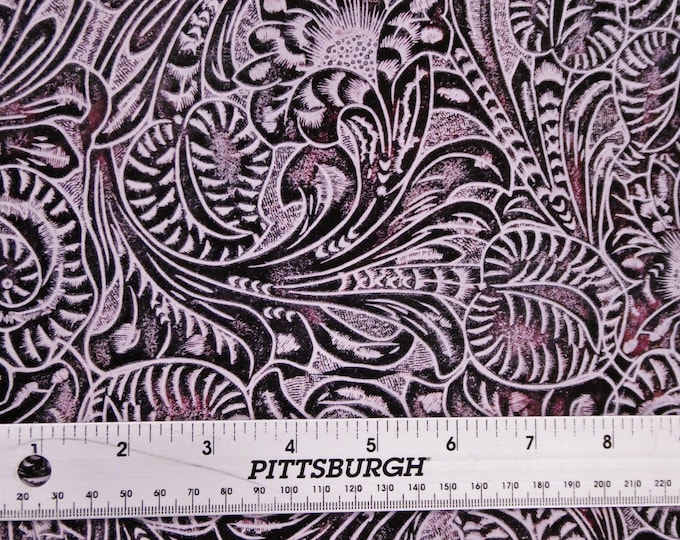 Leather 8"x10" Western Tooled Floral and Leaf PERIWINKLE and PLUM Embossed Cowhide 3-3.5 oz / 1.2-1.4 mm PeggySueAlso™ E2838-21