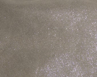 Dazzle 12"x12" Dazzle Silver on STORMY TAUPE Suede Cowhide Leather 2.5 oz / 1 mm PeggySueAlso E8300-14 hides available