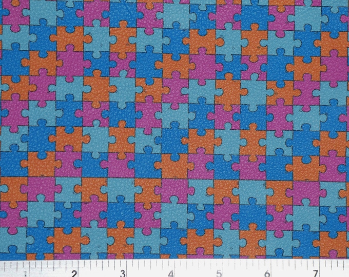 LAST Leather 12"x12" Jigsaw Puzzle ORANGE BLUE Pink Cowhide 2.5-3 oz /1-1.2 mm PeggySueAlso E1185-01 Autism Speaks