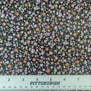 Leather 7-8-9 or 10 sq ft CLUSTERS of TINY pink orange white Flowers on Black Cowhide 2.5-2.75oz/1-1.1mm PeggySueAlso E1133-02 image 3